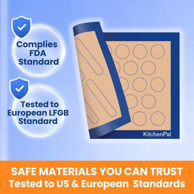 Alt view image 5 of 7 - Extra-Thick Silicone Baking Mat Two-Sided Pastry Sheet for Cookies, Macarons & Elciar, Food Grade, BPA Free, Reusable, Non-Stick, 11.8 x 15.7 Inch