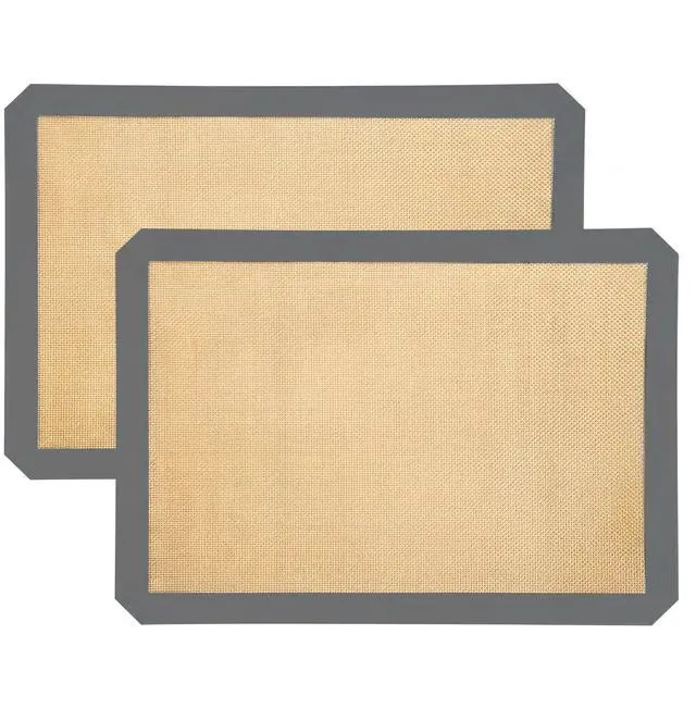 Main image of 2-Pack Non-Stick Silicone Baking Mat, Food Safe Silicone Mats for Baking Cookies and Macarons - Silicone Baking Sheet(Gray