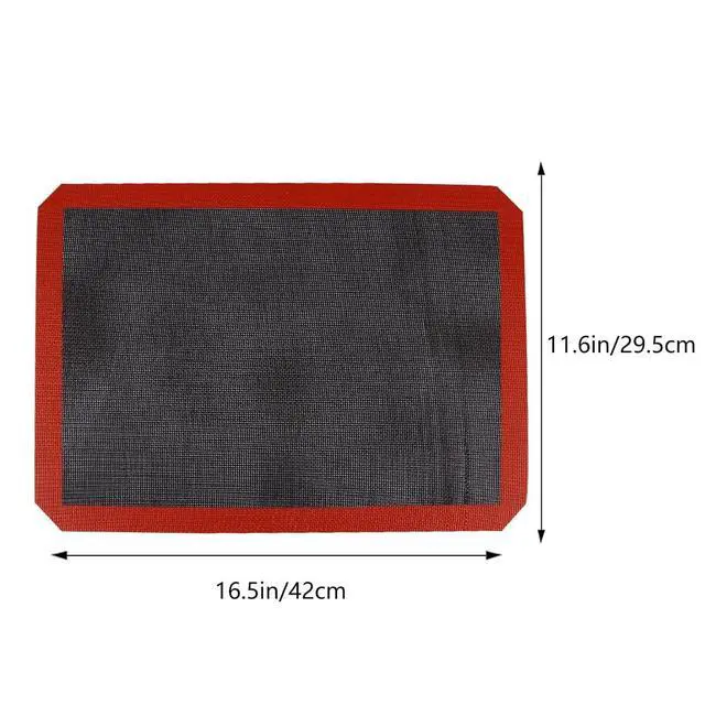 Alt view image 2 of 4 - Silicone Baking Mat with Microperforated,Non Slip Reusable Eclair perforated Baking Sheets,Oven Liner for Oven, Cookie Tray, Pizza Mat, Heat Resistant,16.5 * 11.6 inch (1, Red)