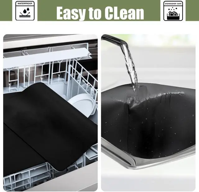 Alt view image 6 of 7 - 2 Pack Silicone Mats for Resin, Crafts,Liquid, Silicone Placemat (2 x Black)