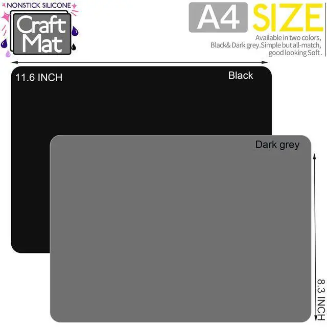 Alt view image 2 of 7 - Silicone Mats for Resin Molds, Crafts, Play Dough Mat, Gray & Black | 2pcs Nonstick Silicone Mats, Playdough Mat, for Epoxy Resin Molds, Art Crafts, Resin, Paint, Glue, Jewelry Making, 11.7"x8.3"