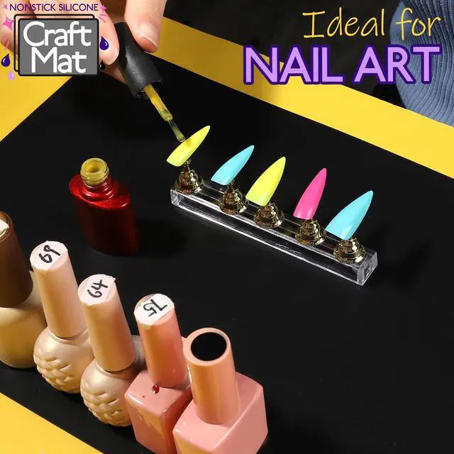 Alt view image 6 of 7 - Silicone Mats for Resin Molds, Crafts, Play Dough Mat, Gray & Black | 2pcs Nonstick Silicone Mats, Playdough Mat, for Epoxy Resin Molds, Art Crafts, Resin, Paint, Glue, Jewelry Making, 11.7"x8.3"