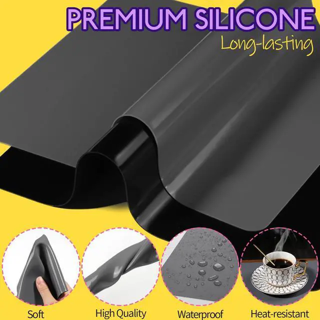 Alt view image 4 of 7 - Silicone Mats for Resin Molds, Crafts, Play Dough Mat, Gray & Black | 2pcs Nonstick Silicone Mats, Playdough Mat, for Epoxy Resin Molds, Art Crafts, Resin, Paint, Glue, Jewelry Making, 11.7"x8.3"