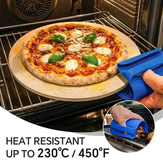 Alt view image 3 of 7 - 2Pcs Silicone Oven Mitts - Heat Resistant Oven Mitt Pot Holder for Kitchen - 100% Silicone, Dishwasher Safe, BPA-Free, Non-Slip Grip - for Kitchen, BBQ, Grilling - Blue