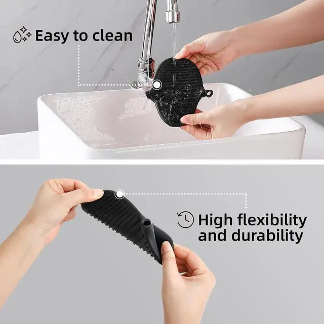 Alt view image 3 of 6 - 2PC Silicone Oven Mitts - Black Heat Resistant Non-Slip Kitchen Gloves, for Cooking, Baking, BBQ with Extra Thick Hand Protection for Hot Pots, Pans, Trays