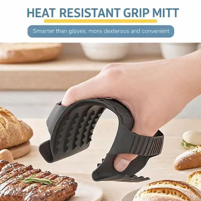 Alt view image 2 of 7 - 2-Pack Silicone Heat Resistant Pinch Mitts for Oven, Grill & Microwave | Anti-Slip Heatproof Grip Mitts for Hot Dishes, Trays & Cookware | Reusable, Easy Clean Kitchen Tool