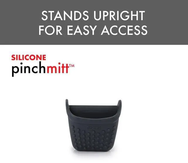 Alt view image 5 of 7 - PinchMitt Silicone Oven Mitt - Single Heat Resistant Glove to 450°F, Non-Slip Grip, Dishwasher Safe, Gray
