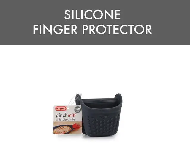 Alt view image 7 of 7 - PinchMitt Silicone Oven Mitt - Single Heat Resistant Glove to 450°F, Non-Slip Grip, Dishwasher Safe, Gray