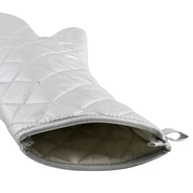 Alt view image 2 of 4 - 17" Silver Silicone Oven Mitt | Heat resistant, Comfortable fit, Great for Baking, Hot Pans, Oven Service and Kitchen Prep