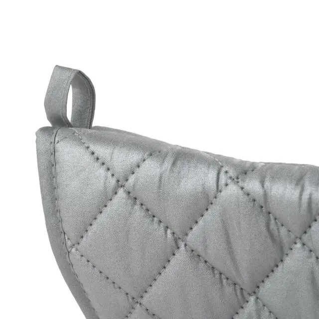 Alt view image 4 of 4 - 17" Silver Silicone Oven Mitt | Heat resistant, Comfortable fit, Great for Baking, Hot Pans, Oven Service and Kitchen Prep