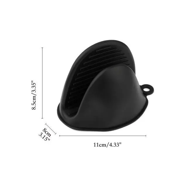 Alt view image 2 of 5 - Silicone Oven Mitts, 4 Pcs (2 Pairs), Black | Heat Resistant, Thickened Cooking Pinch Mitts, Pot Holder, For Cooking and Baking