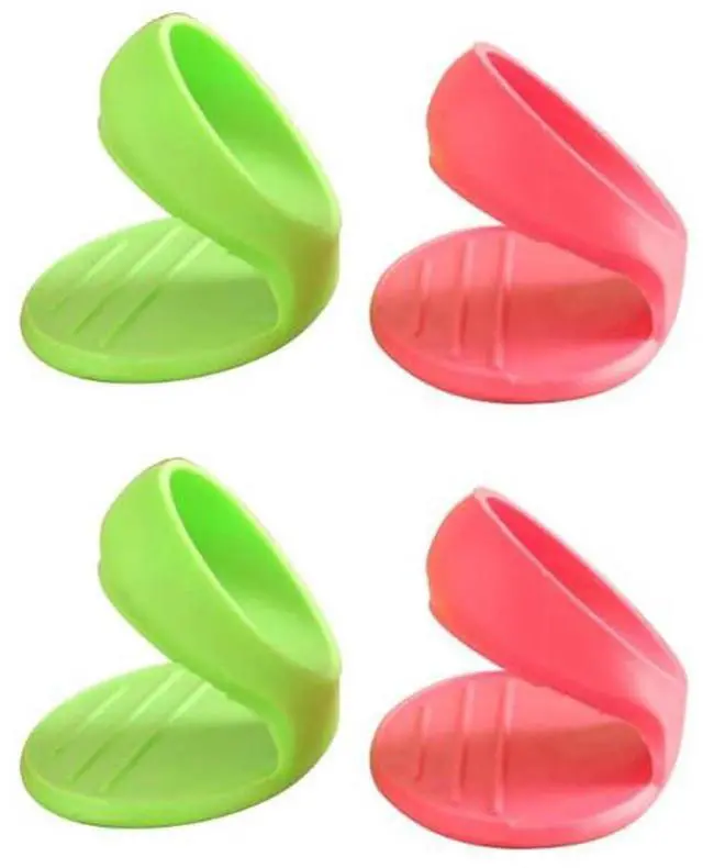 Main image of 4 Pcs Mini Oven Mitts, Silicone Hot Pot Holder, Insulated Finger Cover, Non-Slip Pot Holder Heat Resistant Oven Clamp for Kitchen Cooking and Baking