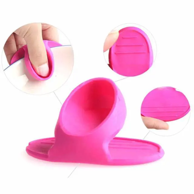Alt view image 6 of 7 - 4 Pcs Mini Oven Mitts, Silicone Hot Pot Holder, Insulated Finger Cover, Non-Slip Pot Holder Heat Resistant Oven Clamp for Kitchen Cooking and Baking