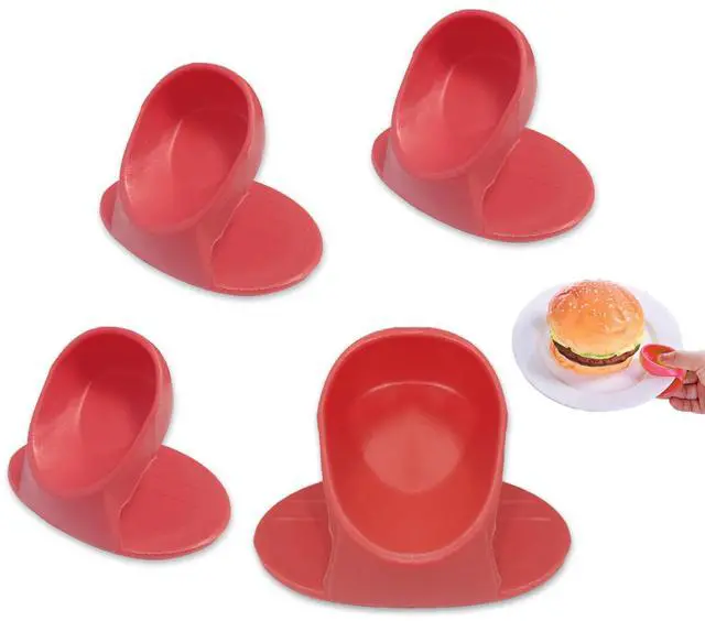 Main image of 4 Pcs Silicone Pot Holders Small Heat Resistant Finger Gripper Mitts Silicon Grabbers for Cooking Instant Mini Pan Holders Hot Oven Mittens for Kitchen Pot Holder Grips No More Burning Fingers