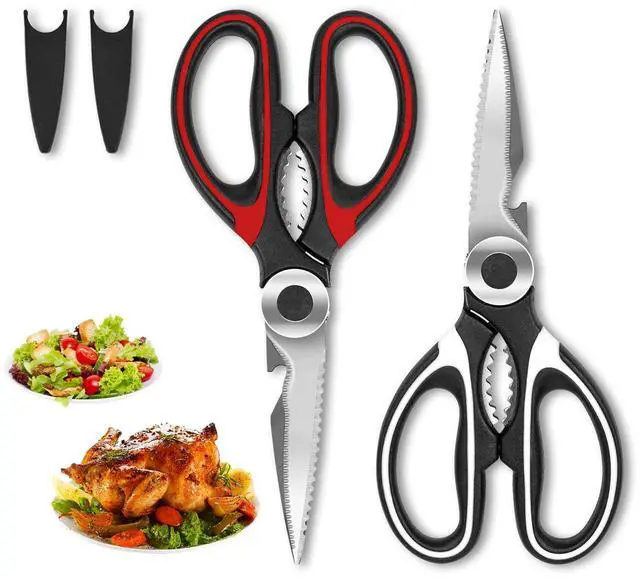 Main image of 2-Pack Kitchen Scissors Heavy Duty, Premium Sharp Kitchen Shears for Food, Fish, Meat, Bones, Poultry and Vegetables with Strong Stainless Steel Blades Multi Purpose Cooking Scissors