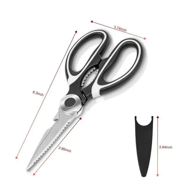 Alt view image 3 of 6 - 2-Pack Kitchen Scissors Heavy Duty, Premium Sharp Kitchen Shears for Food, Fish, Meat, Bones, Poultry and Vegetables with Strong Stainless Steel Blades Multi Purpose Cooking Scissors