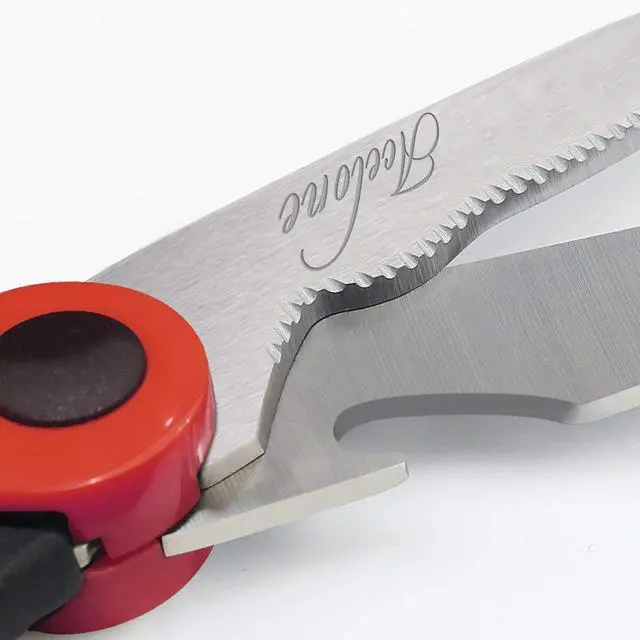 Alt view image 4 of 7 - Kitchen Shears, Acelone Premium Heavy Duty Shears Ultra Sharp Stainless Steel Multi-function Kitchen Scissors for Chicken/Poultry/Fish/Meat/Vegetables/Herbs/BBQ (Red black)