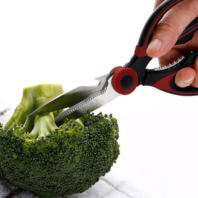 Alt view image 6 of 7 - Kitchen Shears, Acelone Premium Heavy Duty Shears Ultra Sharp Stainless Steel Multi-function Kitchen Scissors for Chicken/Poultry/Fish/Meat/Vegetables/Herbs/BBQ (Red black)