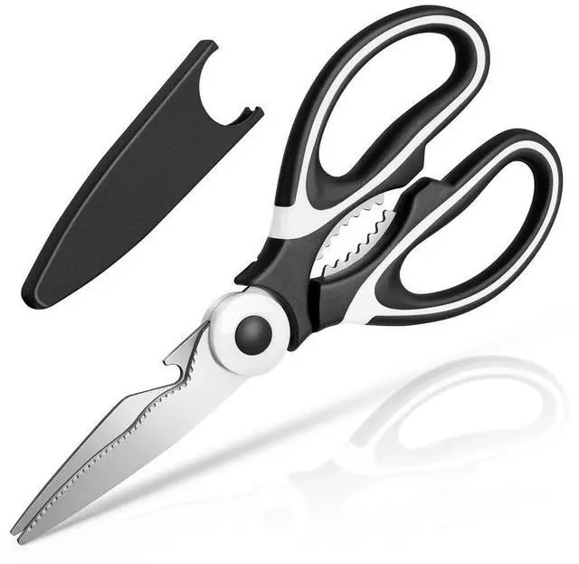 Main image of Kitchen Shears - QtoiKce Kitchen Scissors Heavy Duty Stainless Steel Food Shears for Cutting Meat, Fish, Poultry Shears Multipurpose Utility Scissors