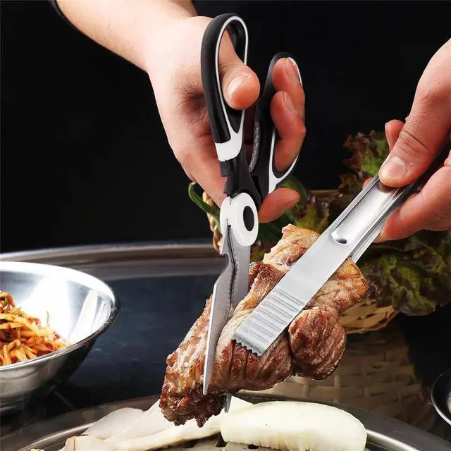 Alt view image 5 of 6 - Kitchen Shears - QtoiKce Kitchen Scissors Heavy Duty Stainless Steel Food Shears for Cutting Meat, Fish, Poultry Shears Multipurpose Utility Scissors