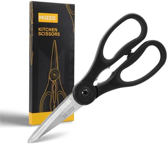 Main image of Kitchen Scissors All Purpose, Heavy Duty Stainless Steel Kitchen Shears for Food, Herbs, Meat, Fish with Soft Comfort Grip Handle - 8.7-Inch Black