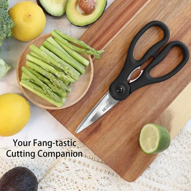 Alt view image 4 of 7 - Kitchen Scissors All Purpose, Heavy Duty Stainless Steel Kitchen Shears for Food, Herbs, Meat, Fish with Soft Comfort Grip Handle - 8.7-Inch Black