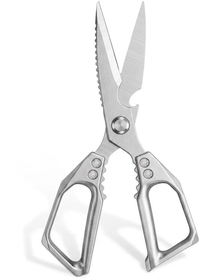 Main image of Heavy Duty Kitchen Scissors, Stainless Steel | Sharp Meat Scissors Dishwasher Safe, All-Purpose Food Shears - Sharp Cooking Scissors for Poultry, Silver