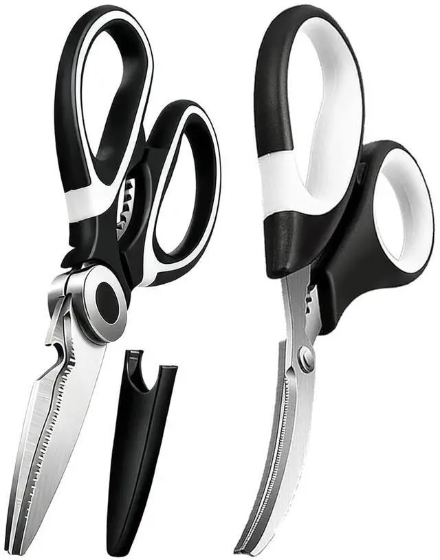 Main image of Kitchen Scissors 2 Pack Heavy Duty Stainless Steel All Purpose Sharp Scissors Cooking Shears for Cutting Meat, Food, Fish, Poultry and Seafood