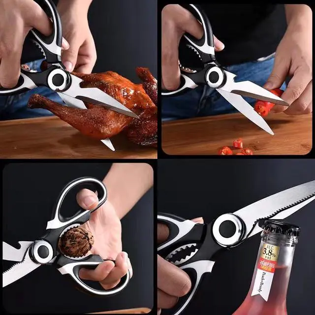 Alt view image 5 of 7 - Kitchen Scissors 2 Pack Heavy Duty Stainless Steel All Purpose Sharp Scissors Cooking Shears for Cutting Meat, Food, Fish, Poultry and Seafood