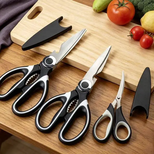 Alt view image 7 of 7 - Kitchen Scissors 2 Pack Heavy Duty Stainless Steel All Purpose Sharp Scissors Cooking Shears for Cutting Meat, Food, Fish, Poultry and Seafood