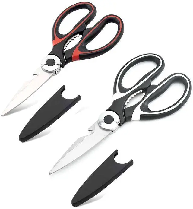 Main image of Heavy Duty Kitchen Scissors, 2 Pcs Stainless Steel Multipurpose Sharp Utility Shear for Chicken, Fish, Meat, Bear and Nuts (2)