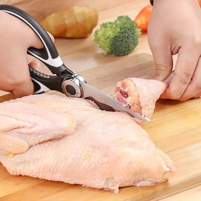 Alt view image 3 of 5 - Heavy Duty Kitchen Scissors, 2 Pcs Stainless Steel Multipurpose Sharp Utility Shear for Chicken, Fish, Meat, Bear and Nuts (2)