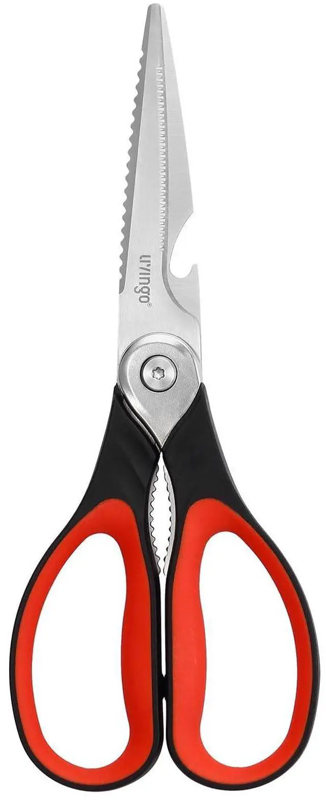 Main image of 8.5 Inch Kitchen Scissors Heavy Duty Food Shears | Multipurpose Serrated Blade Kitchen Shears with Nut Cracker and Bottle Opener for Cutting Food, Fish and Cooking Preparation