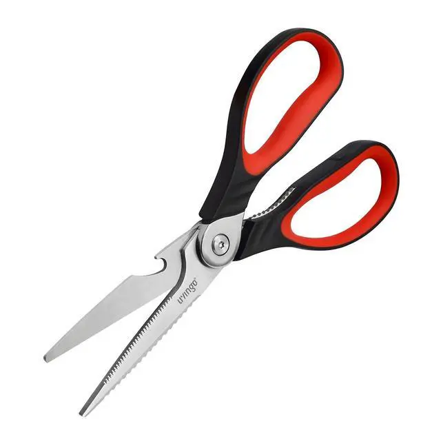 Alt view image 4 of 7 - 8.5 Inch Kitchen Scissors Heavy Duty Food Shears | Multipurpose Serrated Blade Kitchen Shears with Nut Cracker and Bottle Opener for Cutting Food, Fish and Cooking Preparation