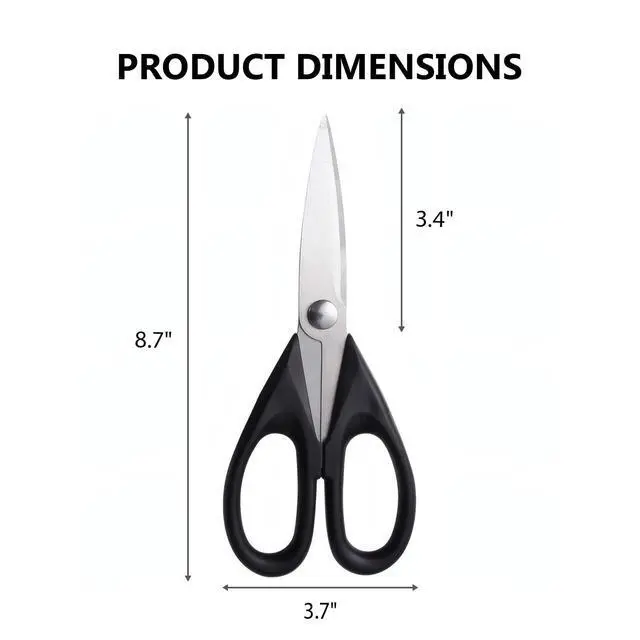 Alt view image 2 of 6 - Multipurpose Kitchen Shears, 8.7" Professional Heavy-Duty Scissors, Dishwasher Safe, Rust-Resistant Stainless Steel, Ergonomic Soft Grip Handles for Cooking and Home Use