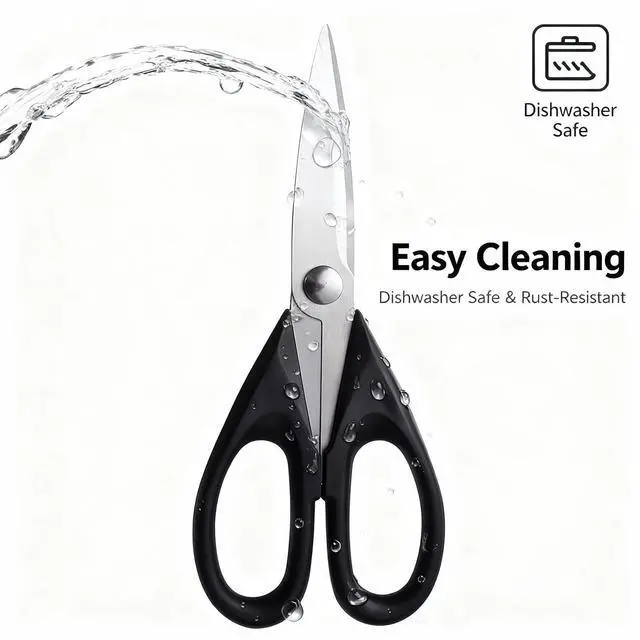 Alt view image 3 of 6 - Multipurpose Kitchen Shears, 8.7" Professional Heavy-Duty Scissors, Dishwasher Safe, Rust-Resistant Stainless Steel, Ergonomic Soft Grip Handles for Cooking and Home Use