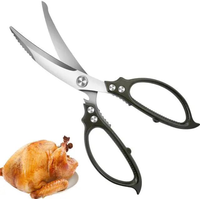 Main image of 10.5" Kitchen Scissors Poultry Shears, Stainless Steel | Micro-Serrated Edge \| Aviation Aluminum Handle \| Heavy Duty Scissors for Chicken, Bone, Fish & BBQ