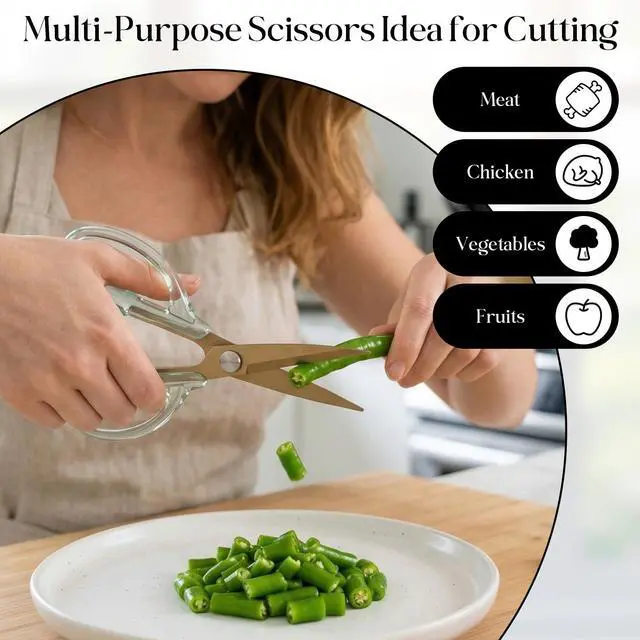 Alt view image 4 of 7 - Kitchen Shears 7.67 Inch Kitchen Scissor Stainless Steel Cooking Scissors Kitchens for Food All Purpose Cute Scissors Soft Grip Comfort Handle