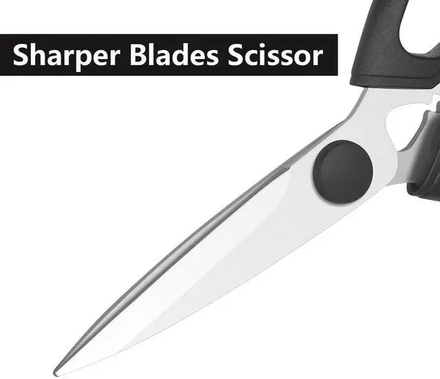 Alt view image 4 of 7 - Kitchen Scissors, Heavy Duty Kitchen Shears with Sharp Stainless Steel Blades, Dishwasher Safe Cooking Scissors for Cutting Meat, Fish, Vegetables, Black