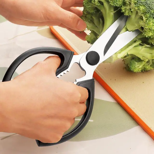 Alt view image 5 of 7 - Kitchen Scissors, Heavy Duty Kitchen Shears with Sharp Stainless Steel Blades, Dishwasher Safe Cooking Scissors for Cutting Meat, Fish, Vegetables, Black