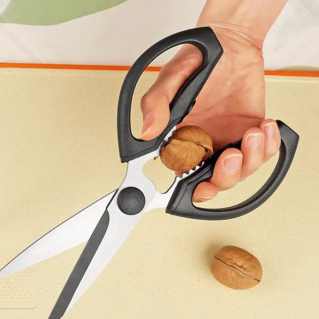 Alt view image 6 of 7 - Kitchen Scissors, Heavy Duty Kitchen Shears with Sharp Stainless Steel Blades, Dishwasher Safe Cooking Scissors for Cutting Meat, Fish, Vegetables, Black