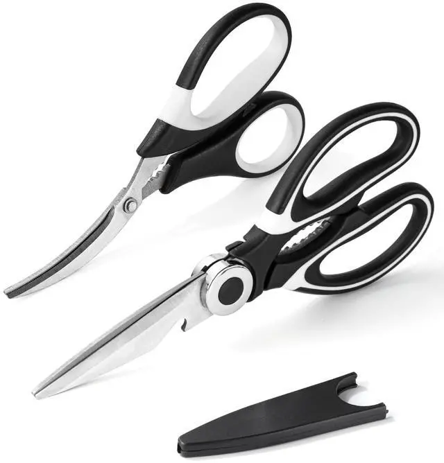 Main image of Kitchen Scissors Set of 2,Stainless Steel Kitchen Shears with Protective Sheath,Poultry Shears Scissors for Food Fish Meat