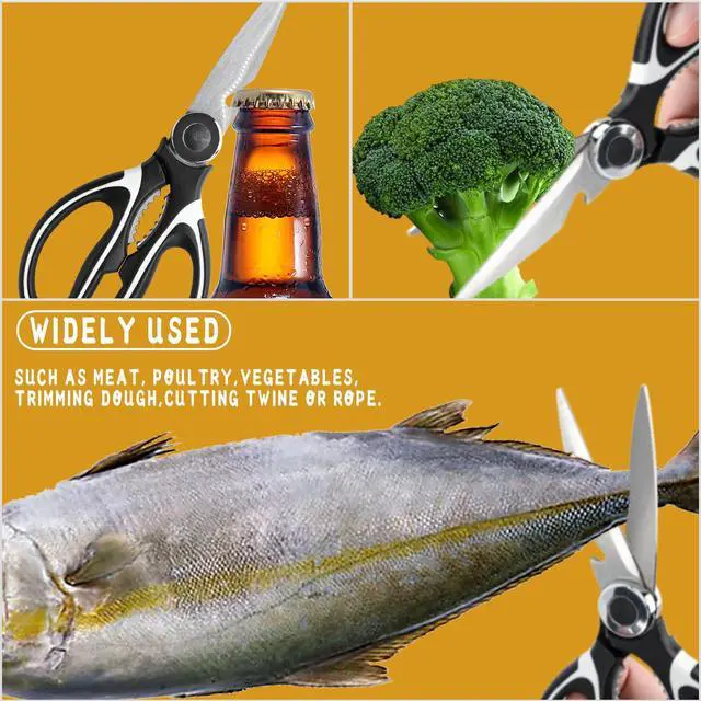 Alt view image 4 of 7 - Kitchen Scissors Set of 2,Stainless Steel Kitchen Shears with Protective Sheath,Poultry Shears Scissors for Food Fish Meat