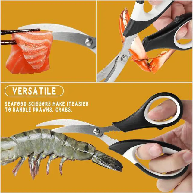 Alt view image 5 of 7 - Kitchen Scissors Set of 2,Stainless Steel Kitchen Shears with Protective Sheath,Poultry Shears Scissors for Food Fish Meat