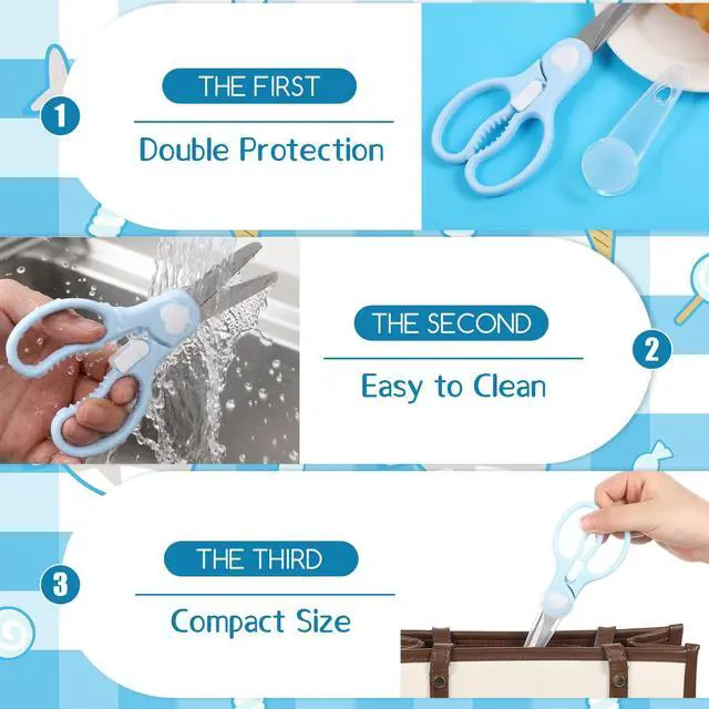 Alt view image 6 of 7 - Kitchen Shears with Protective Sheath, Stainless Steel 6.5 Inch | all purpose, portable durable safety, premium cooking scissors, dishwasher safe, baby food, cutting meats noodle vegetable