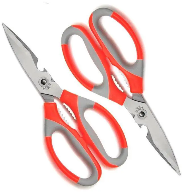 Main image of 2 Pack - Scissors Stainless Steel Heavy Duty Sharp Kitchen Scissors Multi-Purpose Poultry Shears with Soft Grip Handles