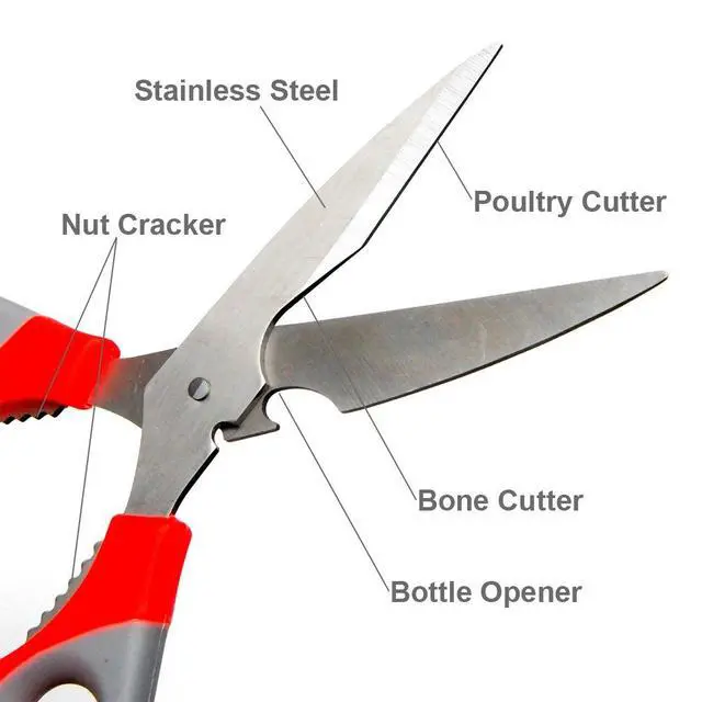 Alt view image 3 of 4 - 2 Pack - Scissors Stainless Steel Heavy Duty Sharp Kitchen Scissors Multi-Purpose Poultry Shears with Soft Grip Handles