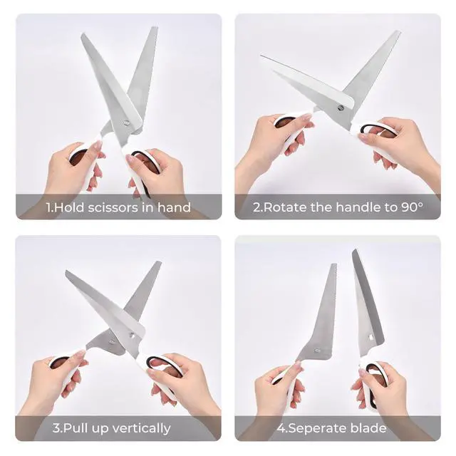 Alt view image 2 of 7 - Professional Kitchen Scissors for Food,Poultry Shears Heavy Duty with Serrated Edge,Detachable Meat Cutting Scissor for Chicken Bone And Turkey,Bread serrated knife Whit 1Pcs