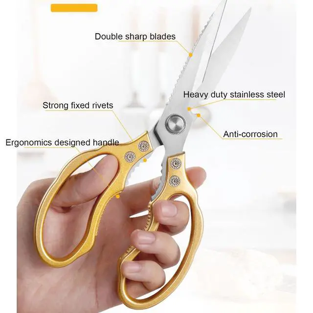 Alt view image 3 of 5 - Kitchen Scissors Heavy Duty Stainless Steel Kitchen Shears Sharp Food Cooking Dishwasher Safe Scissors for Meat Chicken Poultry Fish Meat Herbs
