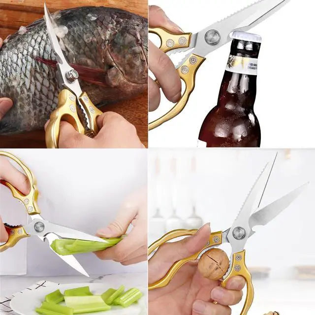 Alt view image 4 of 5 - Kitchen Scissors Heavy Duty Stainless Steel Kitchen Shears Sharp Food Cooking Dishwasher Safe Scissors for Meat Chicken Poultry Fish Meat Herbs